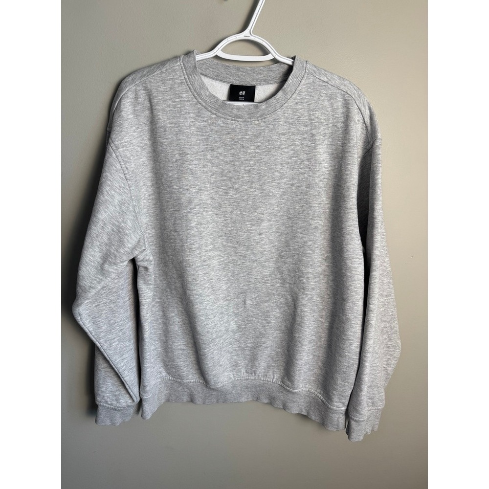 H&M Men Gray Loose Ample Sweatshirt M Streetwear Basic Casual Comfy Slouchy Boxy